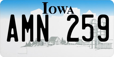 IA license plate AMN259