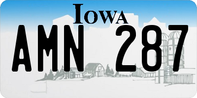 IA license plate AMN287