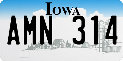 IA license plate AMN314
