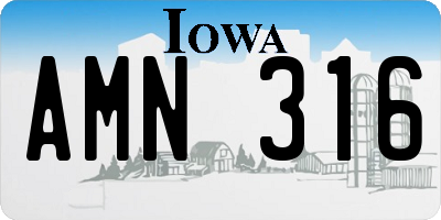 IA license plate AMN316