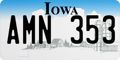 IA license plate AMN353