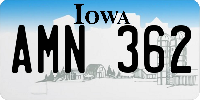 IA license plate AMN362