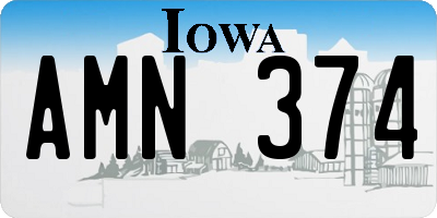 IA license plate AMN374