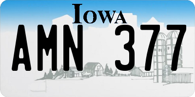 IA license plate AMN377