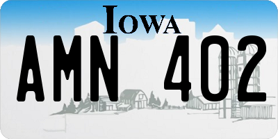 IA license plate AMN402