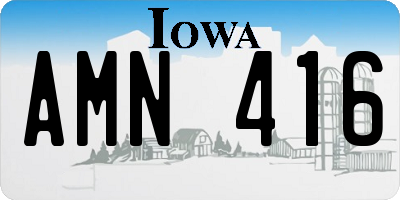 IA license plate AMN416