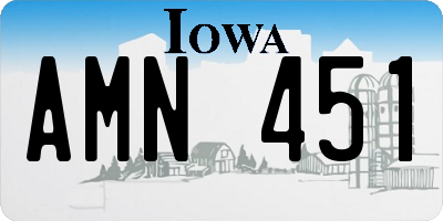 IA license plate AMN451