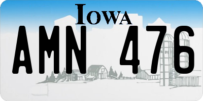 IA license plate AMN476