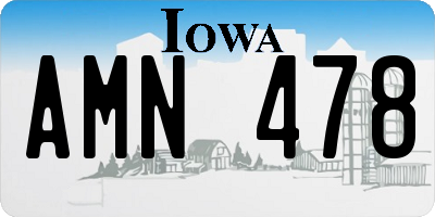 IA license plate AMN478