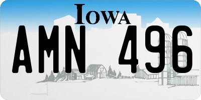 IA license plate AMN496