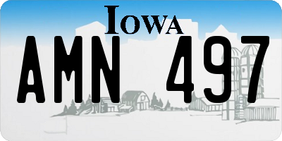 IA license plate AMN497