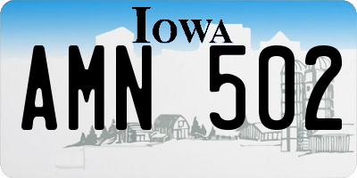 IA license plate AMN502