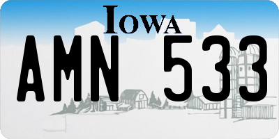 IA license plate AMN533