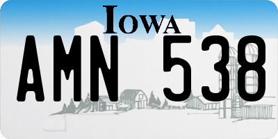 IA license plate AMN538