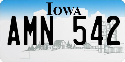 IA license plate AMN542