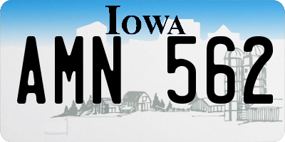 IA license plate AMN562