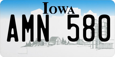 IA license plate AMN580