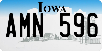 IA license plate AMN596