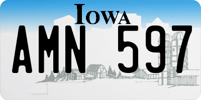 IA license plate AMN597