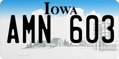 IA license plate AMN603