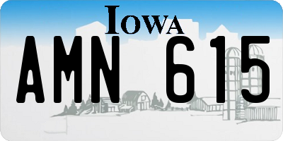 IA license plate AMN615
