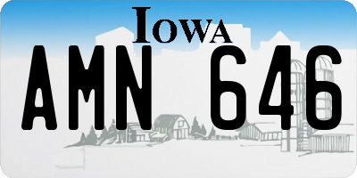 IA license plate AMN646