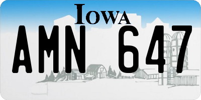 IA license plate AMN647