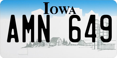 IA license plate AMN649