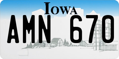 IA license plate AMN670