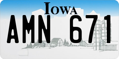 IA license plate AMN671