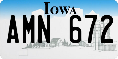 IA license plate AMN672