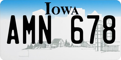 IA license plate AMN678