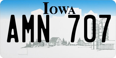 IA license plate AMN707