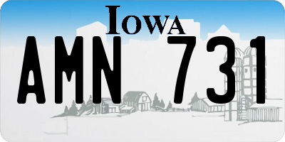 IA license plate AMN731