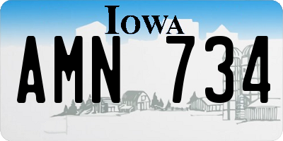 IA license plate AMN734