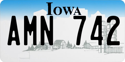IA license plate AMN742