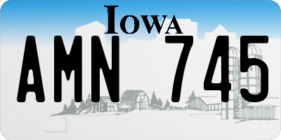 IA license plate AMN745