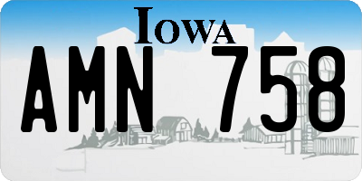 IA license plate AMN758