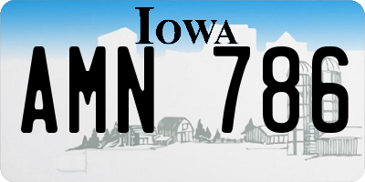 IA license plate AMN786