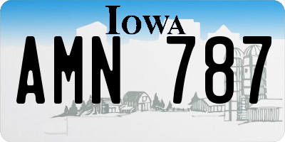 IA license plate AMN787