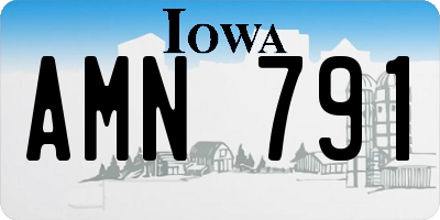 IA license plate AMN791