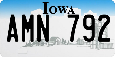 IA license plate AMN792
