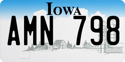 IA license plate AMN798