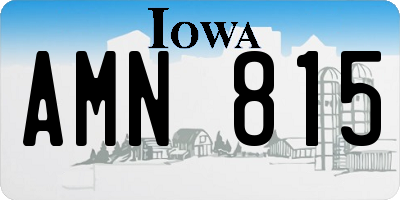 IA license plate AMN815