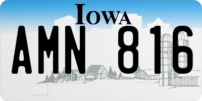 IA license plate AMN816