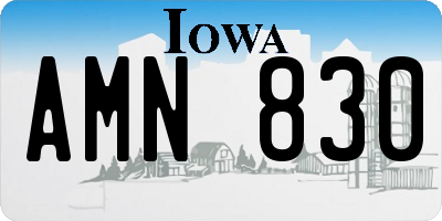 IA license plate AMN830