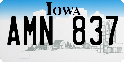 IA license plate AMN837
