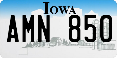 IA license plate AMN850