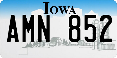 IA license plate AMN852