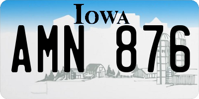 IA license plate AMN876